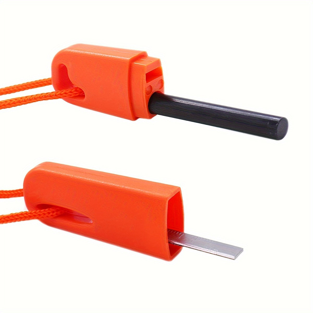Durable Outdoor Magnesium Flint Starter | Serrated Scraper | ABS Material | Camping Hiking Essential Tool