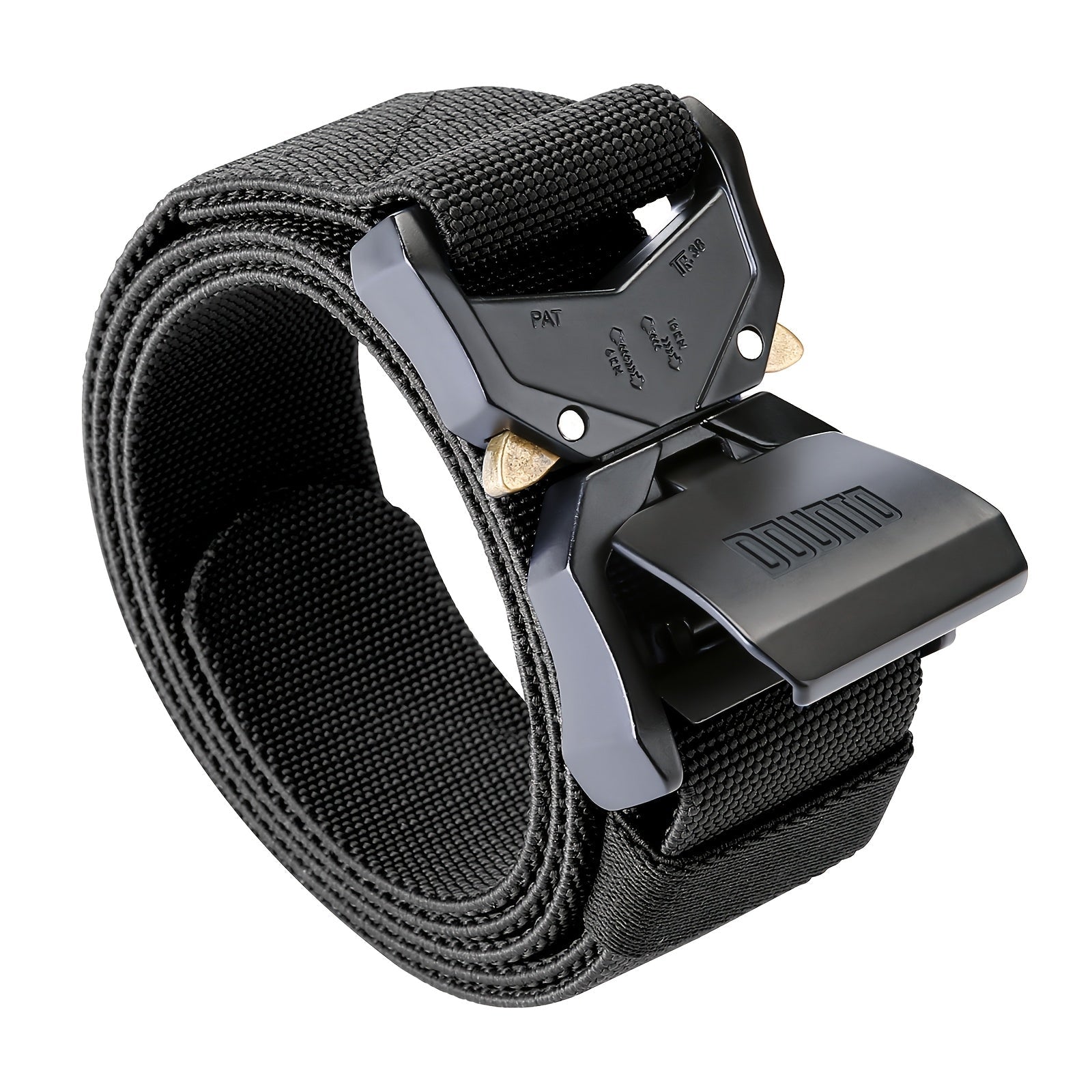 Quick Release Nylon Tactical Belt | Men's Black Hiking Hunting Belt | Elastic Zinc Alloy Buckle | Outdoor Sports Accessory