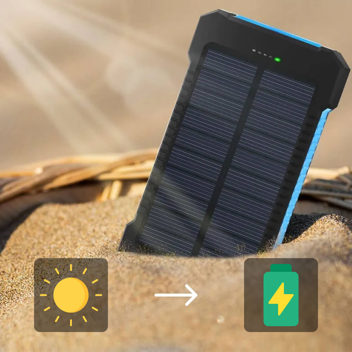 Solar Power Bank 20000mAh | Waterproof Dual USB Charger | LED Flashlight | Portable External Battery