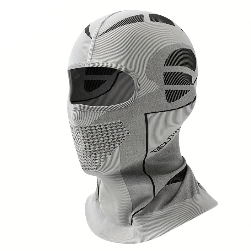 Unisex Knit Balaclava Face Mask | Windproof Winter Skiing & Motorcycling Gear | Grey Nylon