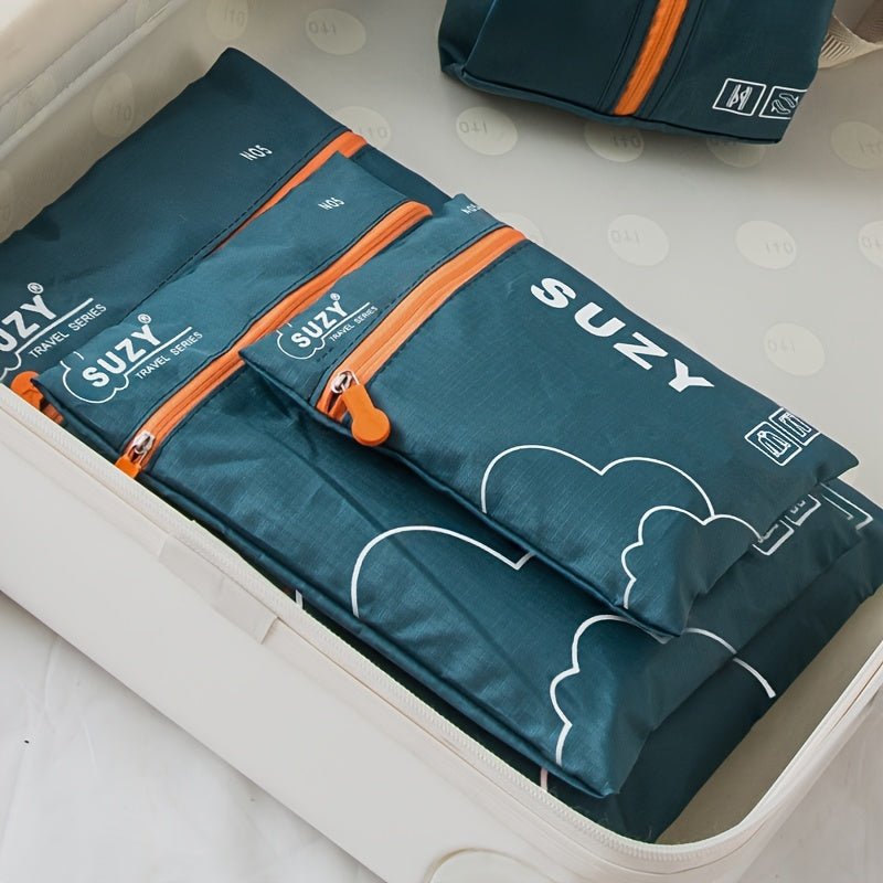 Travel Packing Cube Set 7pcs | Zipper Closure | Polyester | Fashion Apparel Organizer | Rose Red