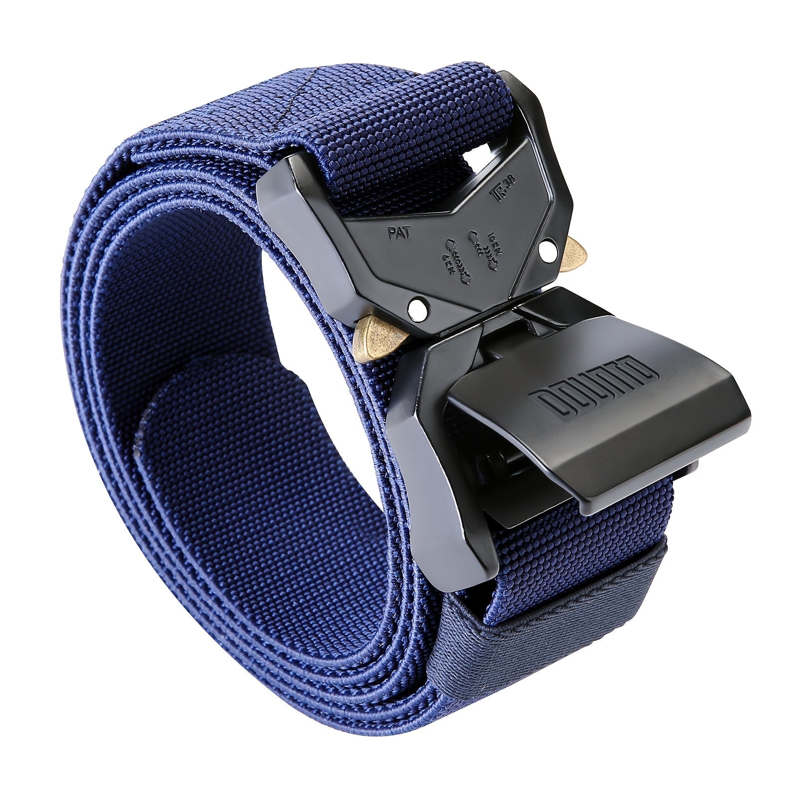 Quick Release Nylon Tactical Belt | Men's Black Hiking Hunting Belt | Elastic Zinc Alloy Buckle | Outdoor Sports Accessory