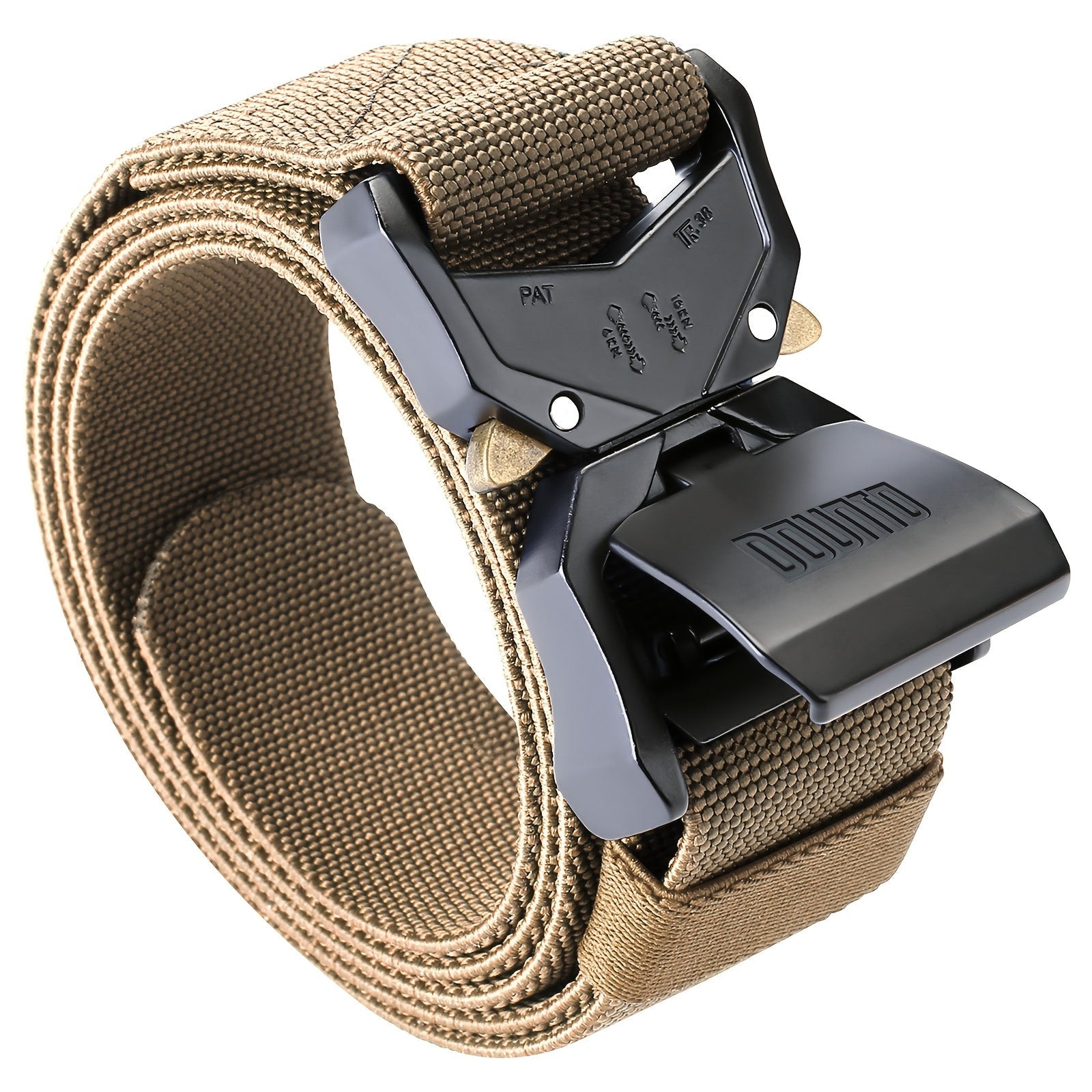 Quick Release Nylon Tactical Belt | Men's Black Hiking Hunting Belt | Elastic Zinc Alloy Buckle | Outdoor Sports Accessory