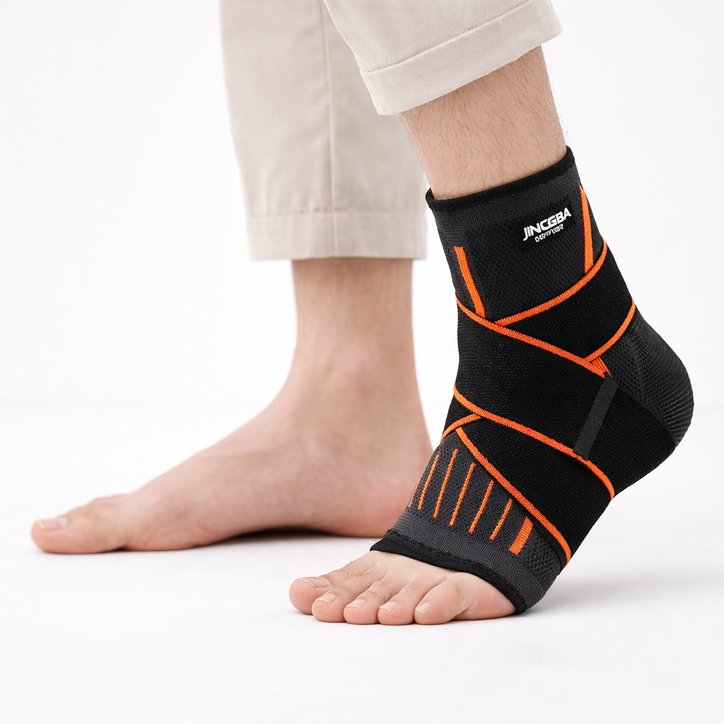 OIMG Adjustable Elastic Ankle Support | Compression Wrap for Plantar Fasciitis Achilles Tendonitis | Foot Stabilizer Sleeve
