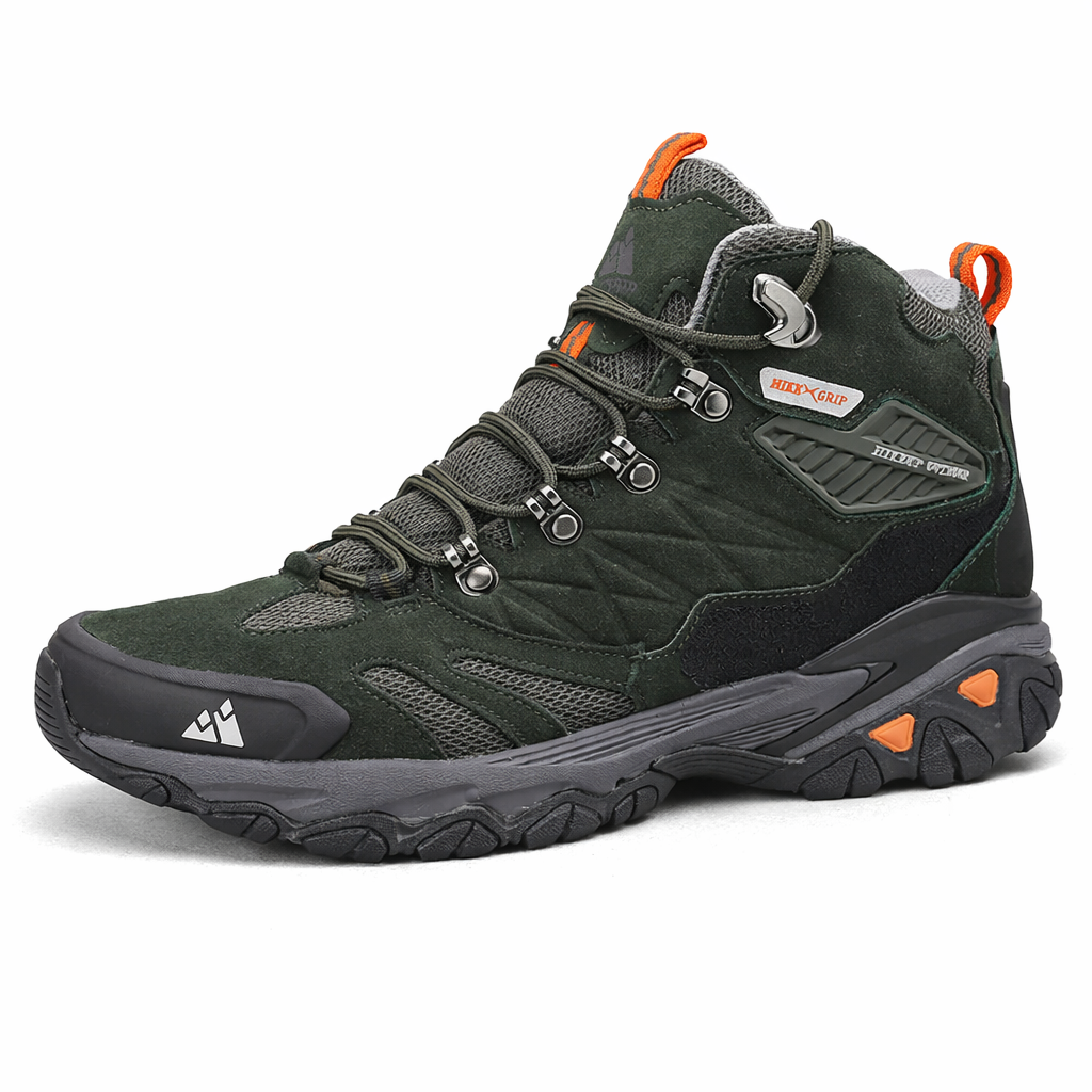 HIKEUP Men's Outdoor Trekking Boots | Suede Combat Shoes | Rainproof Tactical Hiking Footwear | Ankle High