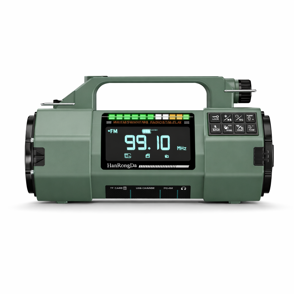 Multifunction Outdoor Radio | FM/MW/SW/VHF/WB | Hand Crank Generator | LED Flashlight | Bluetooth | 5000mAh