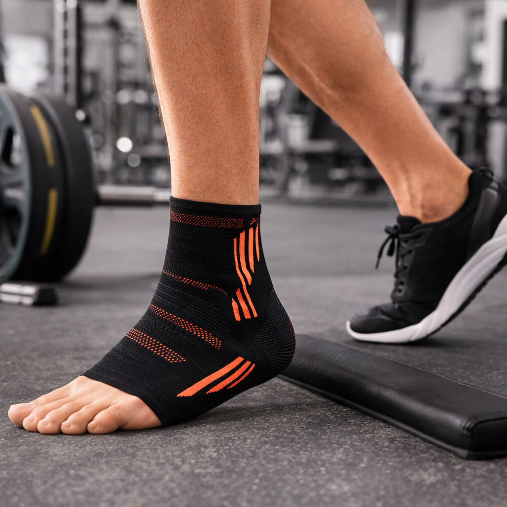 KWEEPFULL Ankle Compression Support | Silicone Gel | Pain Relief | Nylon Spandex Blend | Model A02284