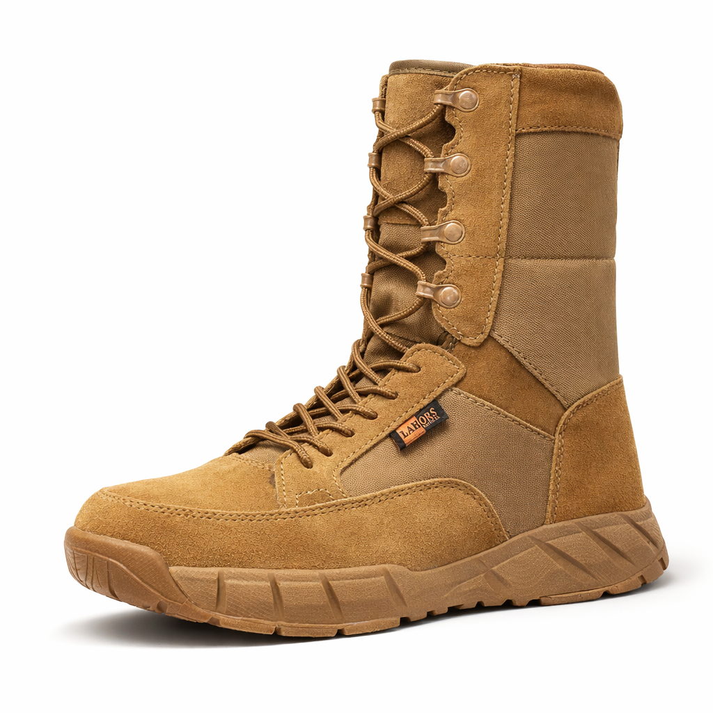Military Tactical Boots | Lightweight Men's Zip Lace-Up | Breathable Outdoor Hiking Footwear