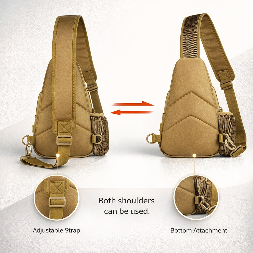 Nylon Crossbody Sling Bag | Outdoor Travel Shoulder Pack for Men Women | Hiking Camping Gear