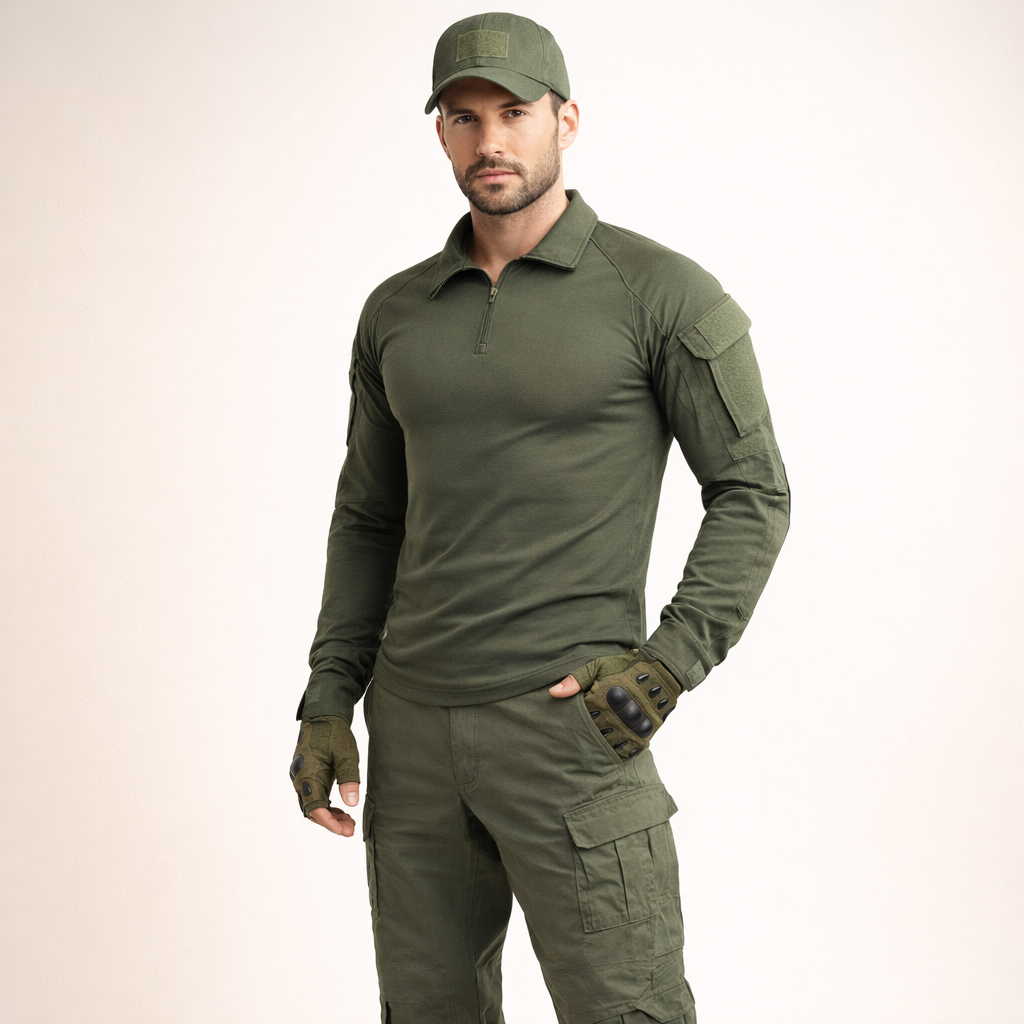 Men's Tactical Camouflage Set | Military Outdoor Paintball Gear | Combat Shirt & Pants | Cotton Polyester Blend