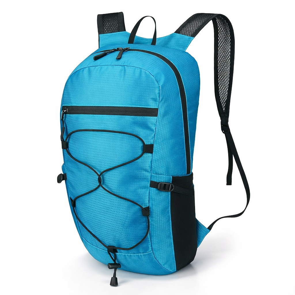 Ultra-Light Foldable Backpack | Compact Sports Travel Bag | Shock-Absorbing Straps | Quick Fold | Orange