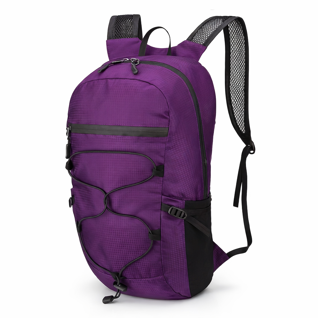 Ultra-Light Foldable Backpack | Compact Sports Travel Bag | Shock-Absorbing Straps | Quick Fold | Orange