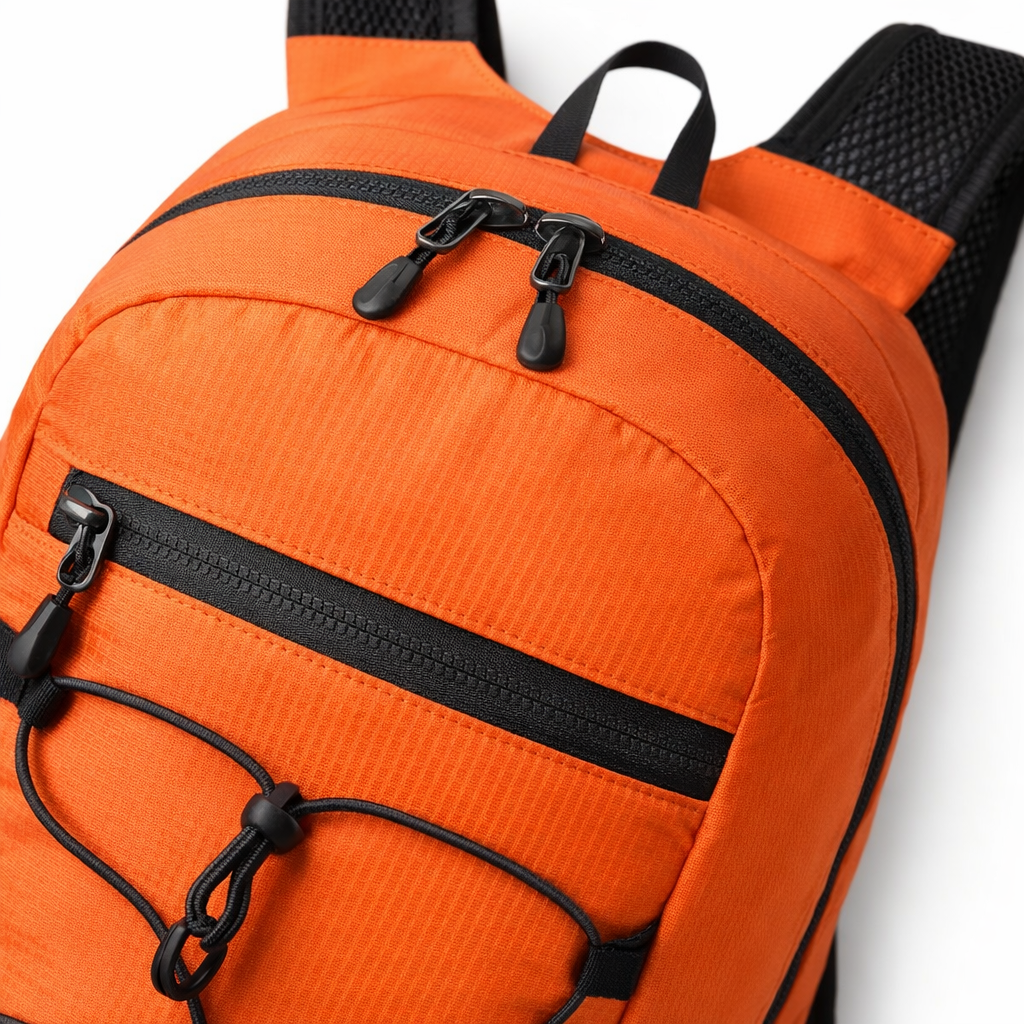 Ultra-Light Foldable Backpack | Compact Sports Travel Bag | Shock-Absorbing Straps | Quick Fold | Orange