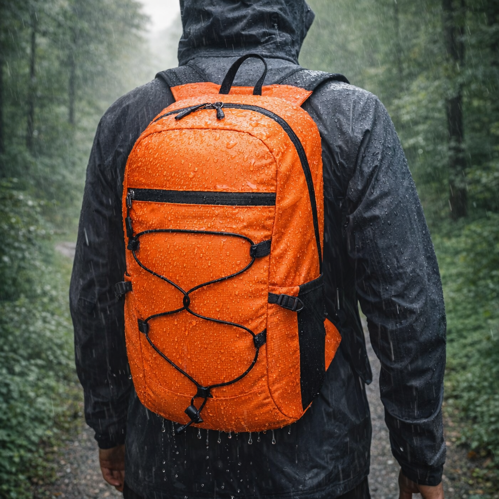 Ultra-Light Foldable Backpack | Compact Sports Travel Bag | Shock-Absorbing Straps | Quick Fold | Orange