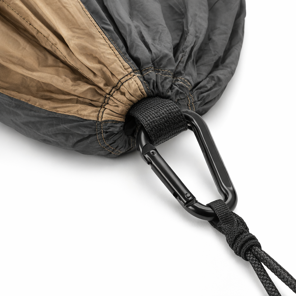 Black/Brown Hammock | Anti-Tip Design | Large Straps | Portable Bag Included | Heavy Duty for Outdoor Camping & Travel