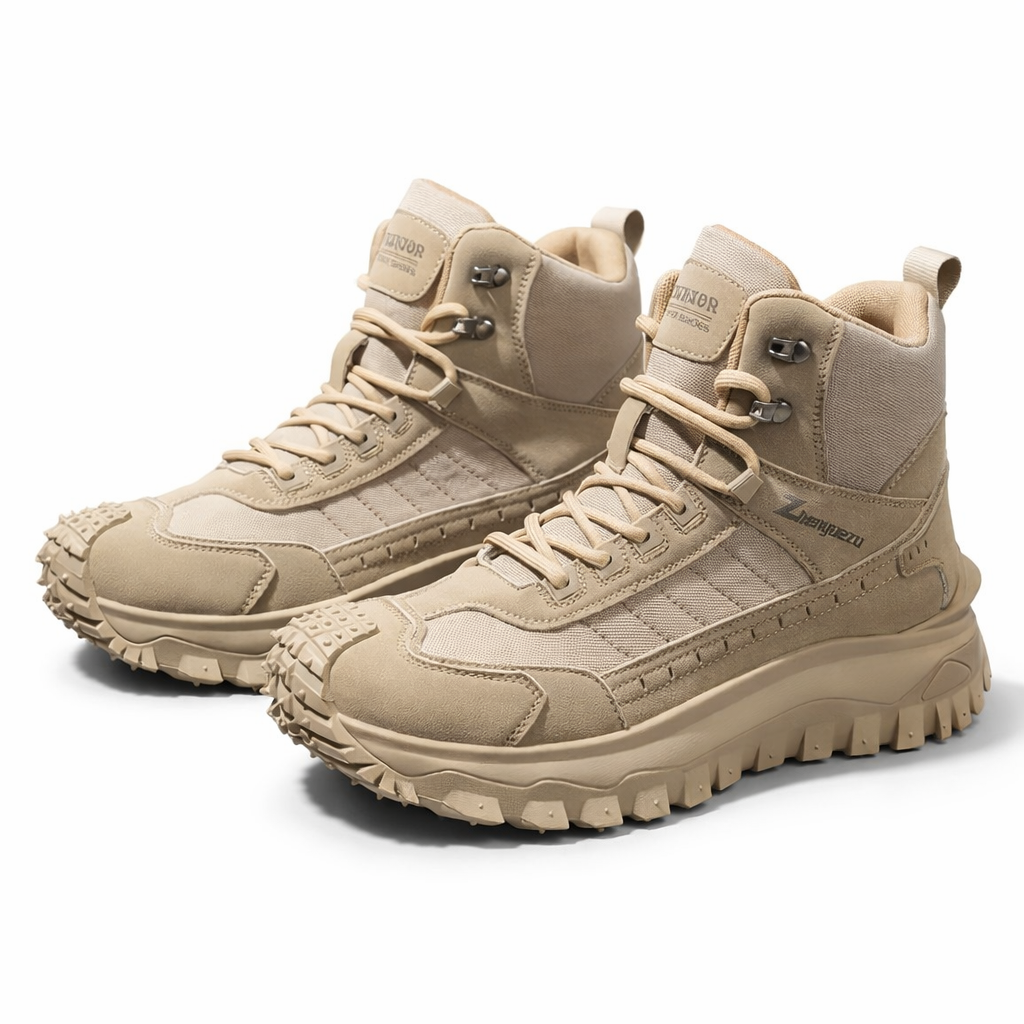 Zhenyuezu Men's High-Top Hiking Shoes | PVC Sole | PU Upper | Casual All-Season Outdoor Footwear | Lace-Up | Comfortable Walking Boots