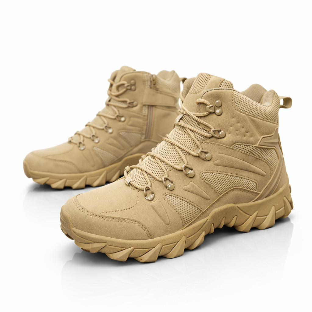 Men's Mid-Top Hiking Boots | Comfortable Outdoor Trekking Shoes | All-Season Lace-Up Footwear