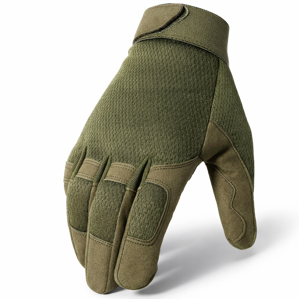 MVPTOO Men's Outdoor Full Finger Gloves | Breathable Nylon Knit | Adjustable Strap | Hiking & Camping