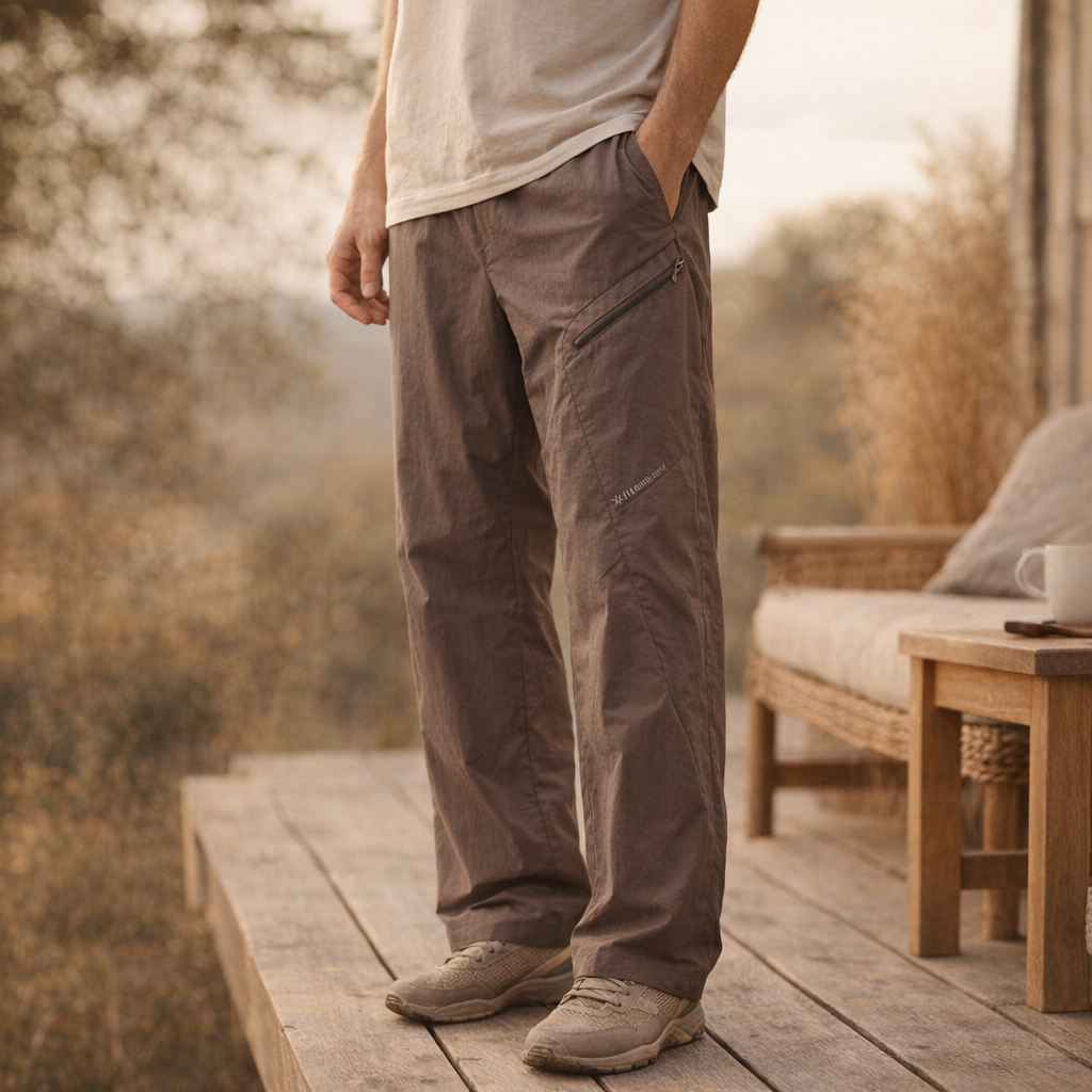 Men's Outdoor Hiking Pants | Wide-Leg Multi-Pocket Trousers | Polyamide Casual Wear | Spring/Fall Apparel