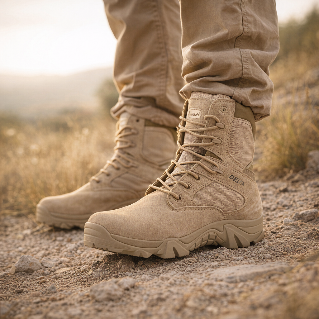Unisex Delta High-Top Outdoor Boots | Breathable Durable Footwear | Anti-Slip Hiking Shoes | All-Season Desert Training Boots