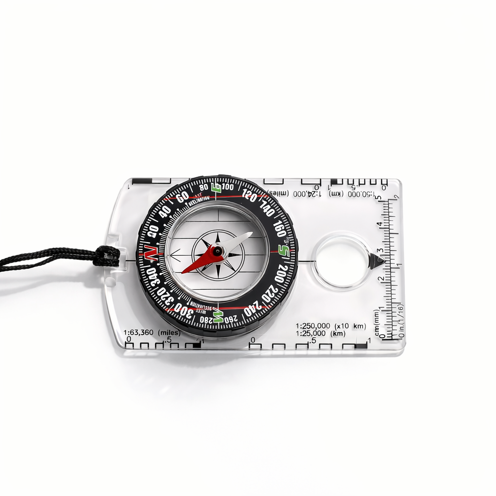 Waterproof Acrylic Compass with Scale | Durable Outdoor Navigation Tool | Camping Hiking Essential