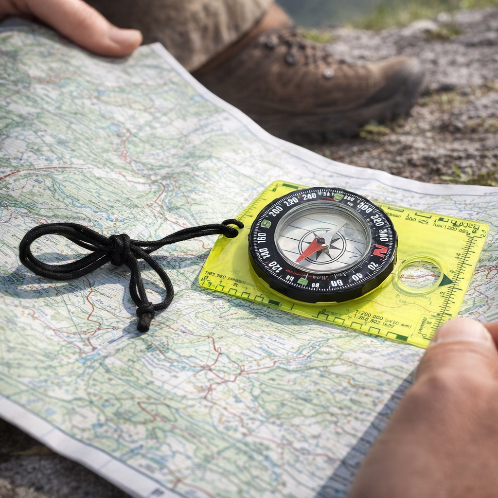 Waterproof Acrylic Compass with Scale | Durable Outdoor Navigation Tool | Camping Hiking Essential