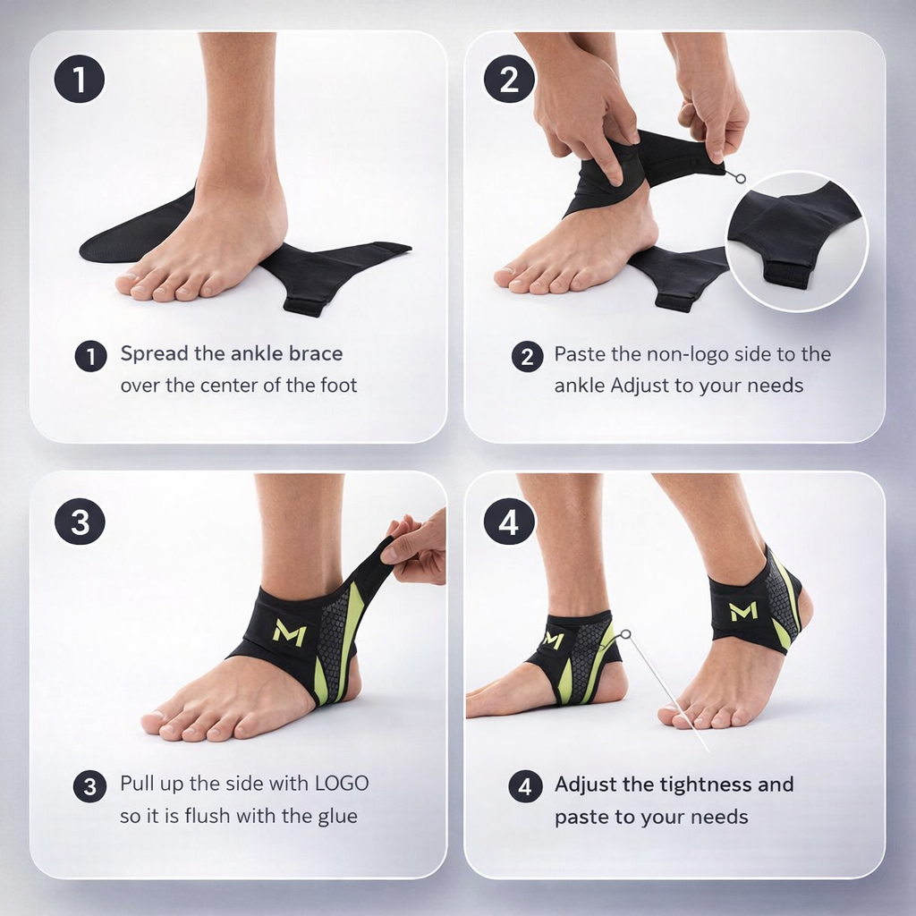 Breathable Ankle Support Compression Socks | Prevent Sprains Hiking Cycling | Hook & Loop | Polyamide