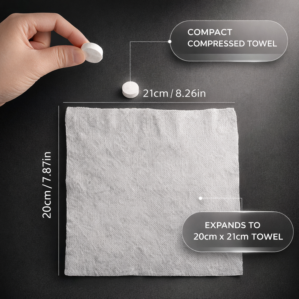 Portable Compressed Face Towels | Ultra Lightweight Travel Essentials | 50pcs/100pcs | Camping & Hiking Convenience