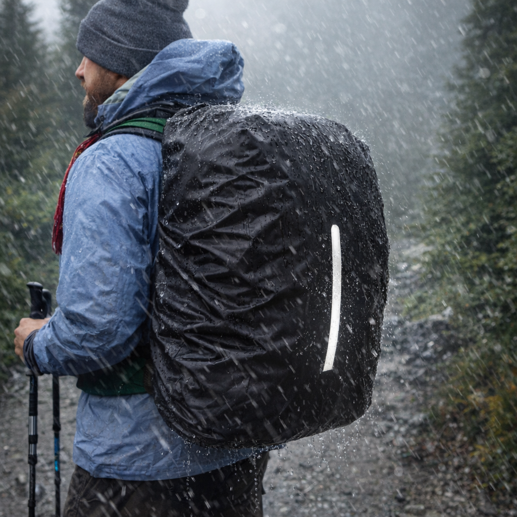 15-80L Backpack Cover | Waterproof Reflective Polyester | Dustproof for Cycling, Hiking, Camping, Travel