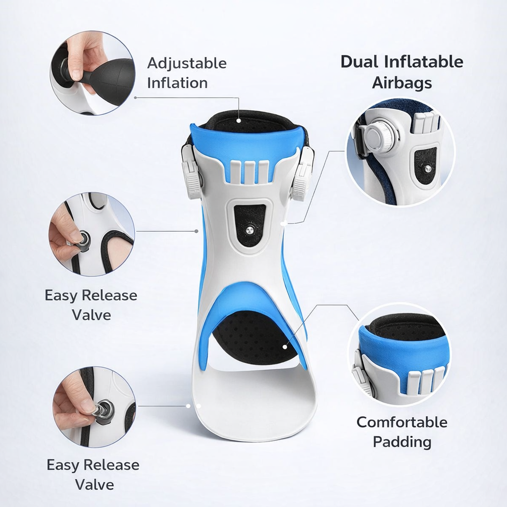 Adjustable Ankle Support | Buckle Design | Sports Injury Rehabilitation | Foot Brace | Composite Material | Bone Care