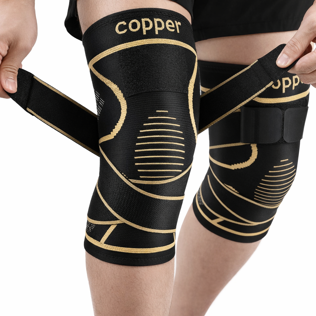 NUOYING Copper Knee Braces 2-Pack | Pain Relief Support for Men & Women | Ideal for Running, Lifting, Work