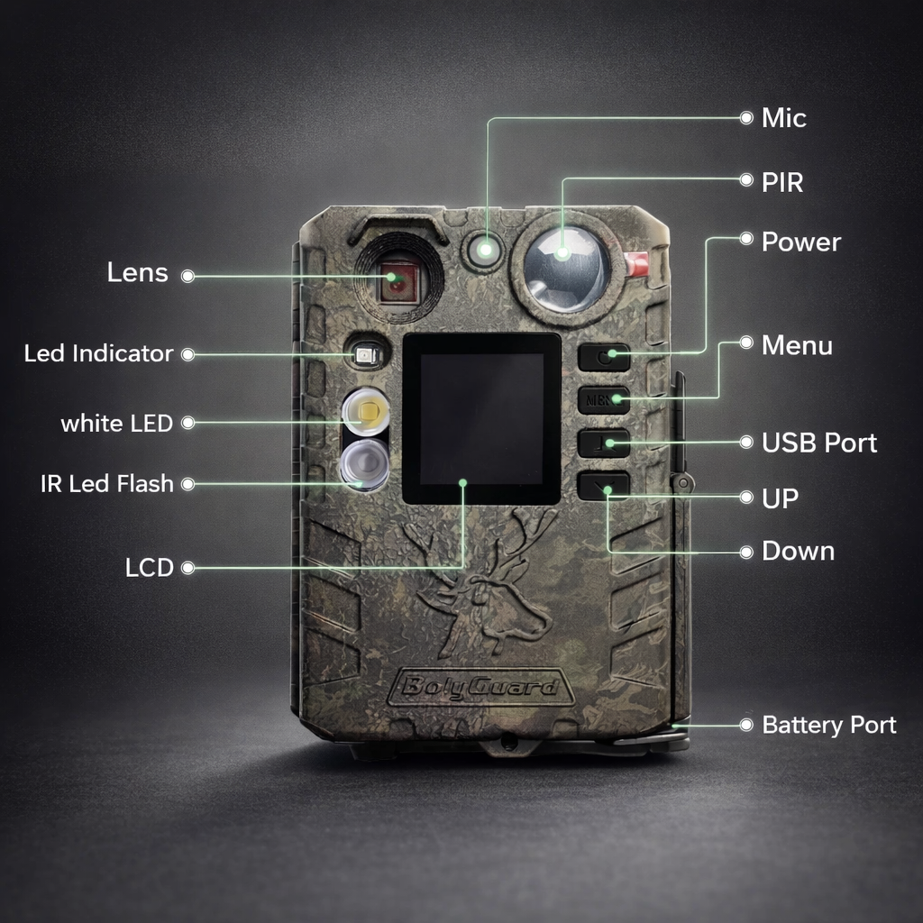 BolyGuard BG410-D | 37MP 4K Trail Camera | Night Vision | Dual Flash | IR & White LED | Solar Option | Wildlife Monitoring