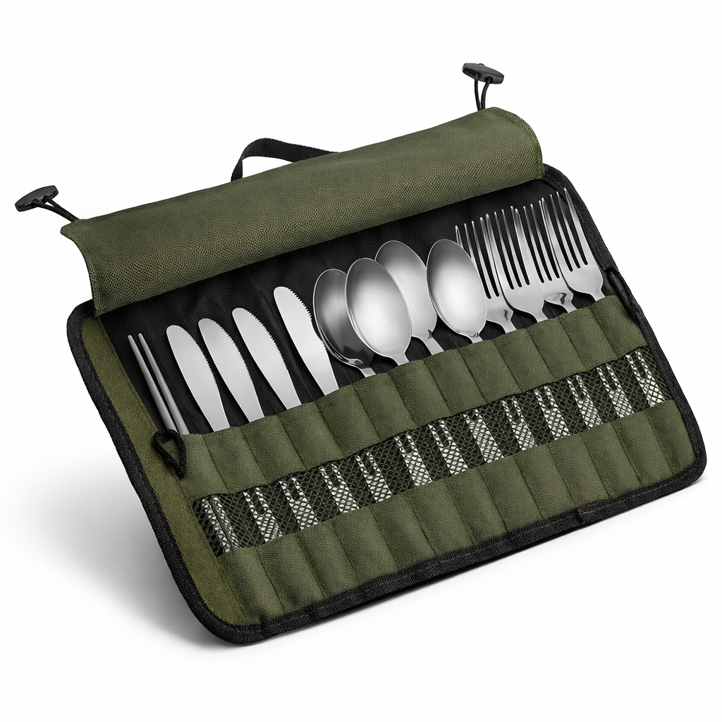 Portable Camping Utensil Storage Bag | Oxford Fabric with Safety Slot | Lightweight Travel Case