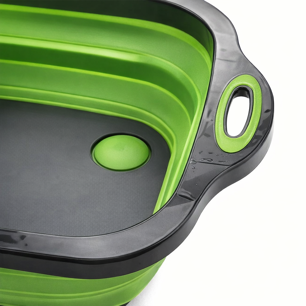 Portable Collapsible Basin with Integrated Sink | Space-Saving Design | Ideal for Camping, Travel, Home | Durable Plastic Construction