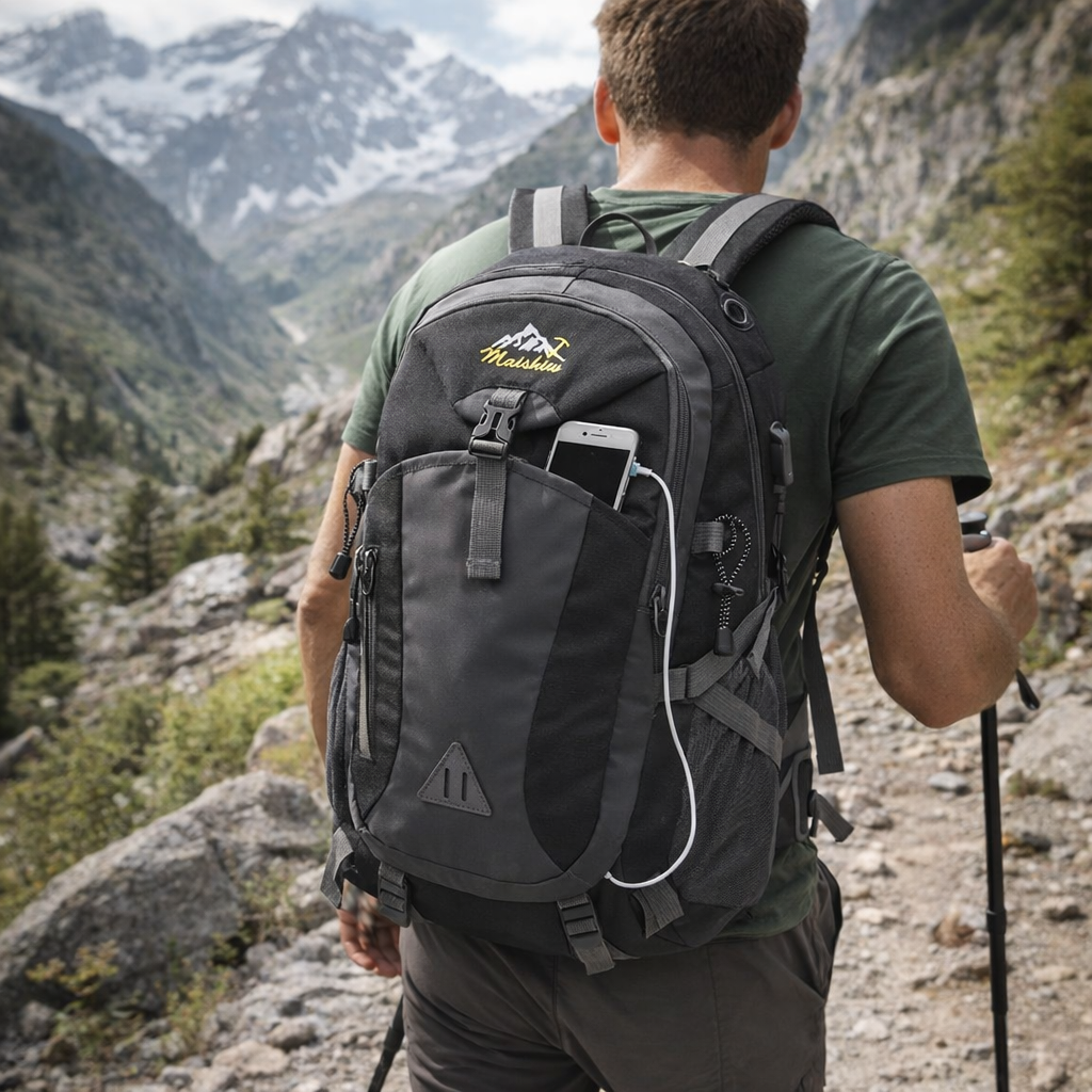 Anti-Theft Waterproof Hiking Backpack | Men's Outdoor Travel Sports Bag | USB Charging | Casual Camping Daypack