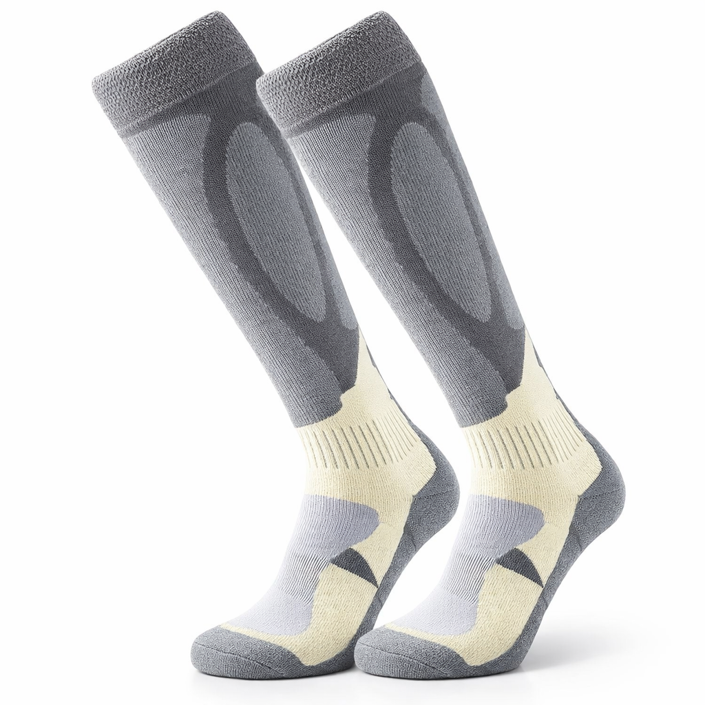 Winter Thermal Socks | Geometric Knit Design | Cushioned Bottom | Skiing & Snowboarding Outdoor Gear | Unisex