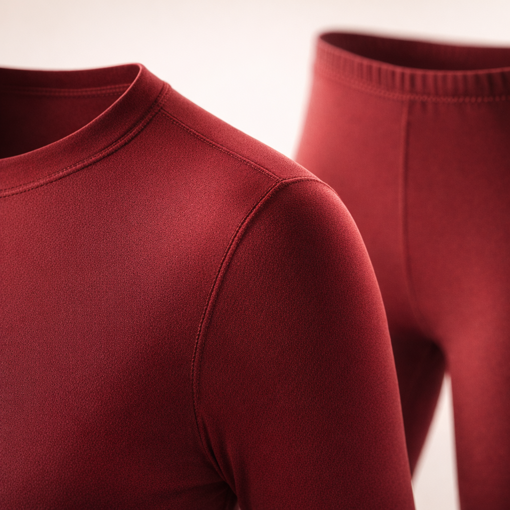 Women's Thermal Fleece Base Layer Set | Warm Autumn Winter Underwear | Solid Knit Top & Leggings | Polyester | Hand Wash