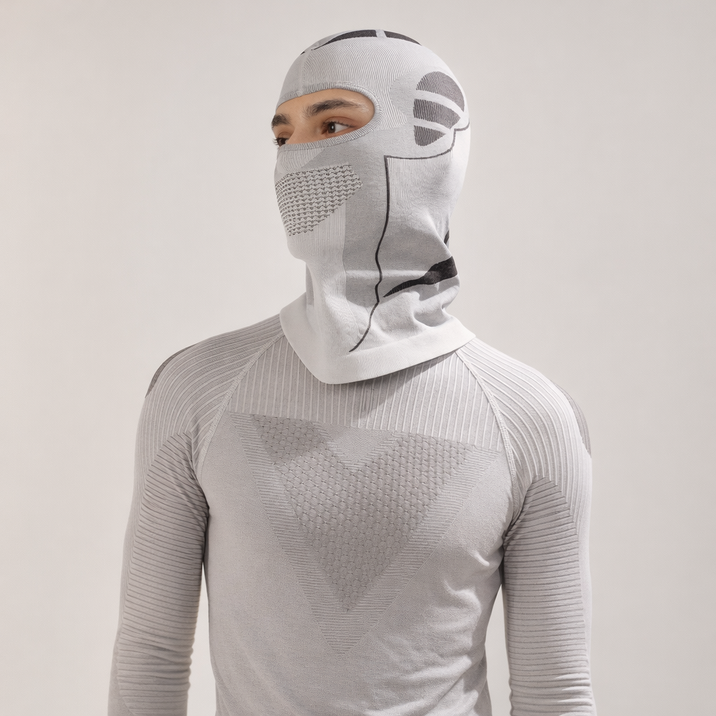 Unisex Knit Balaclava Face Mask | Windproof Winter Skiing & Motorcycling Gear | Grey Nylon