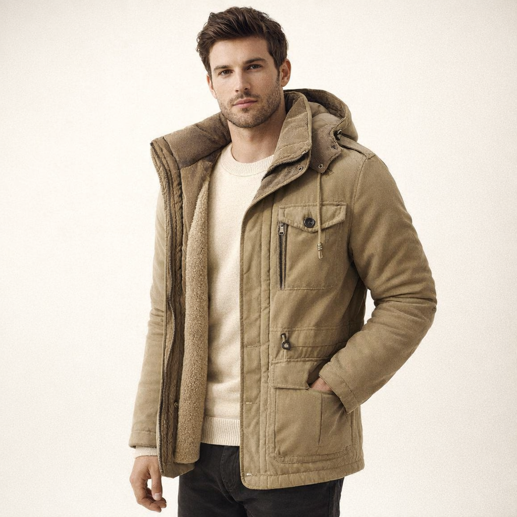 Warm Waterproof Winter Jacket | Weatherproof Parka with Removable Hood & Fleece Lining