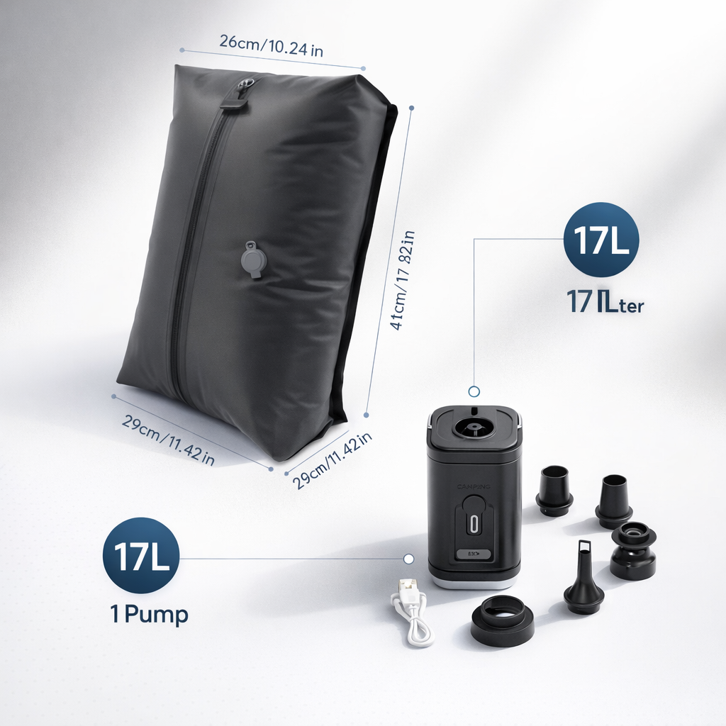 Portable Vacuum Compression Bag with Air Pump | Waterproof PVC Travel Storage | Multi-Use | Reusable Packing Solution