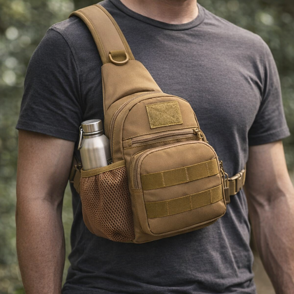 Nylon Crossbody Sling Bag | Outdoor Travel Shoulder Pack for Men Women | Hiking Camping Gear
