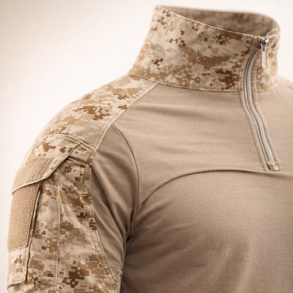 Men's Outdoor Tactical Long Sleeve Shirt | Camouflage Design | Cotton DRYTEC Fabric