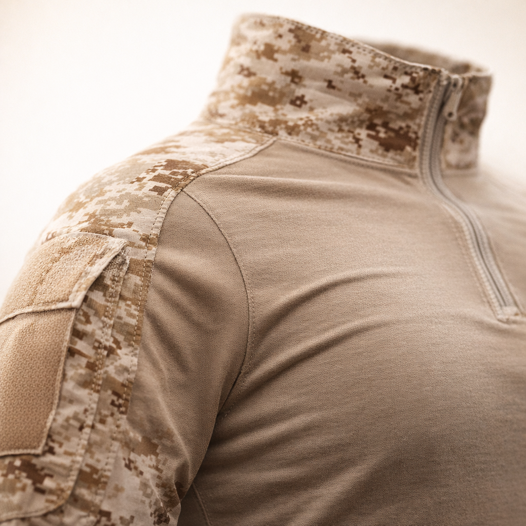Men's Outdoor Tactical Long Sleeve Shirt | Camouflage Design | Cotton DRYTEC Fabric