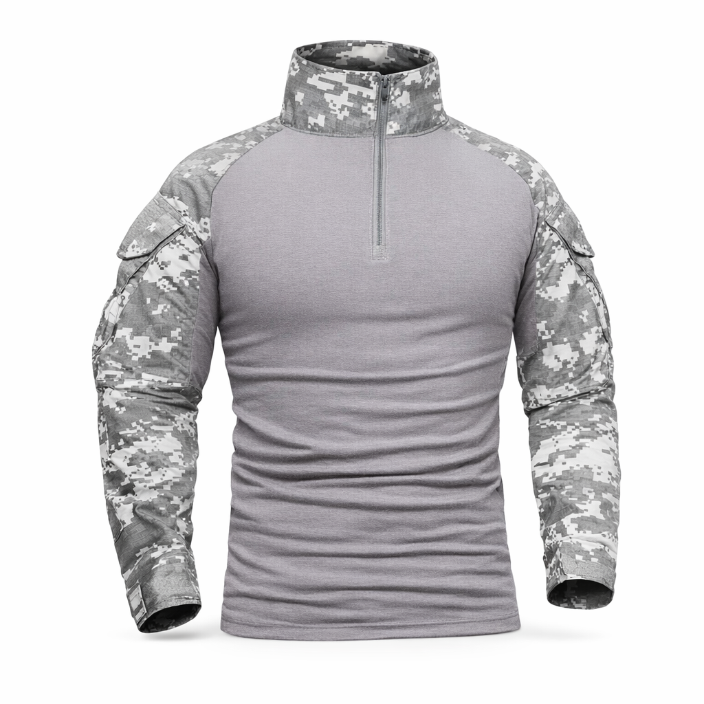 Men's Outdoor Tactical Long Sleeve Shirt | Camouflage Design | Cotton DRYTEC Fabric
