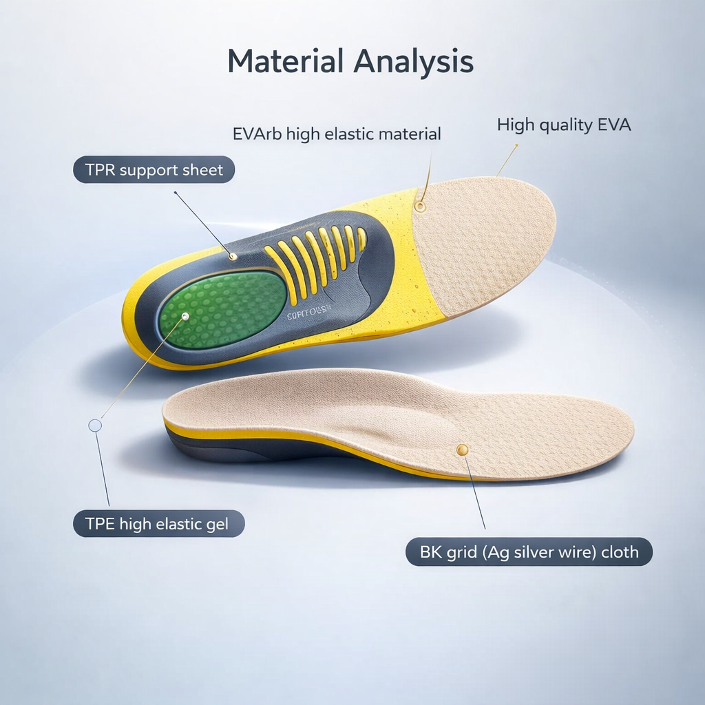 Orthopedic Insoles for Men Women | Arch Support | Flat Foot Correction | Breathable Massage Cushion