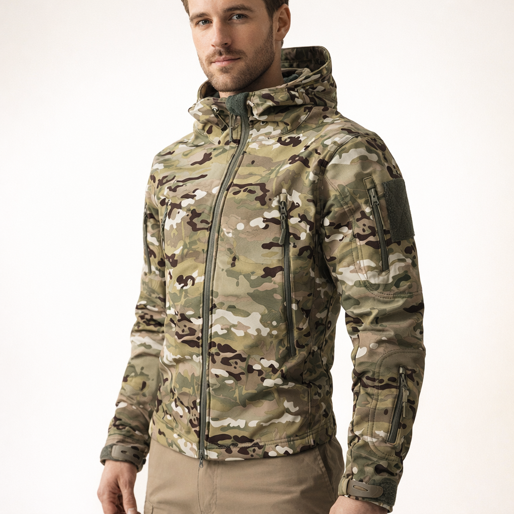 Camouflage Waterproof Soft Shell Jacket Men | Fleece Lined Hooded Coat | Autumn Winter Casual Outdoor