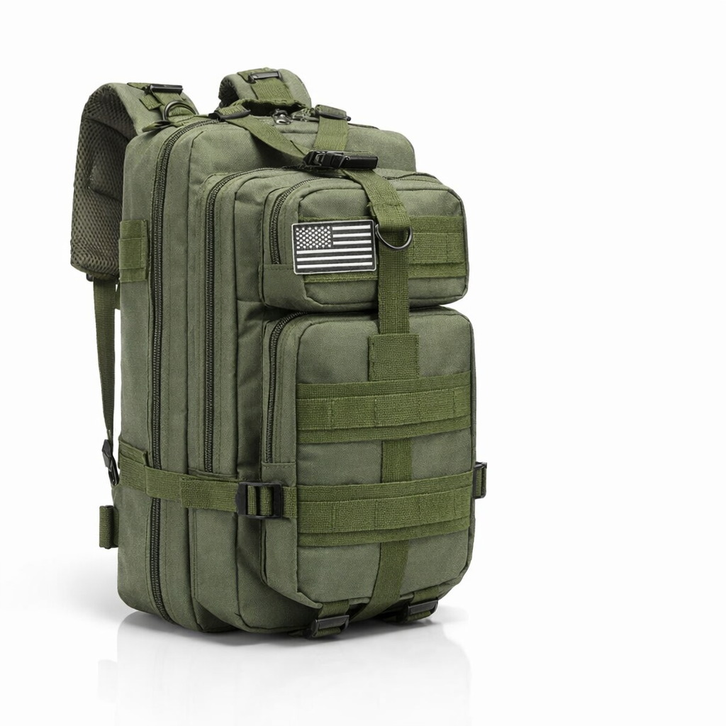 Men's Outdoor Nylon Backpack | 25L Hiking Camping Sports | Durable Hand Washable Bag | Black