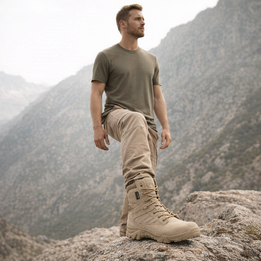 Unisex Delta High-Top Outdoor Boots | Breathable Durable Footwear | Anti-Slip Hiking Shoes | All-Season Desert Training Boots