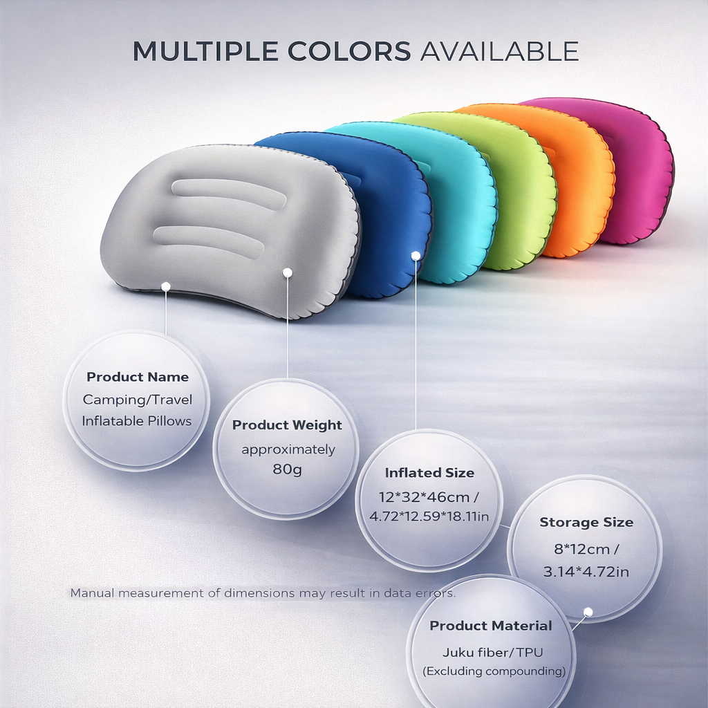 Ultralight Inflatable Travel Pillow | All-Season Polyester | Modern Style for Camping & Outdoor Adventure