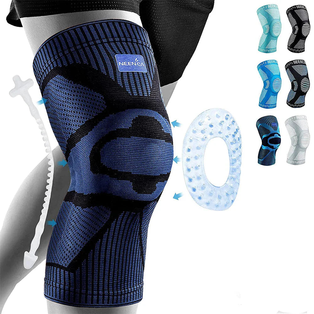 NEENCA Knee Brace Support | Gel Cushion & Side Stabilizers | Pain Relief & Meniscus Recovery | 100% Polyester Nylon | Adult Use